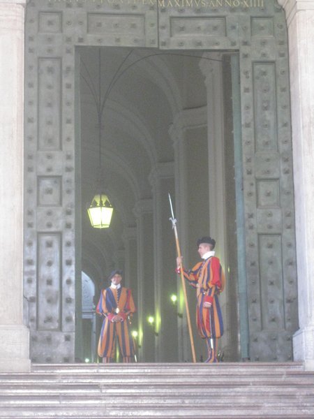 Swiss Guards inside the Vatican