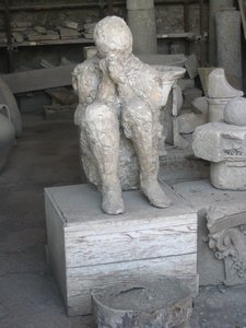 Plaster cast of one of the bodies buried in Pompeii