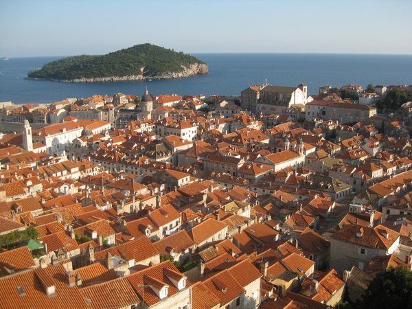 view over Dubrovnik from the city walls