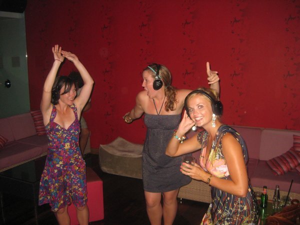 getting down on the dancefloor at the silent disco