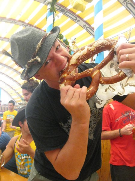 Yes everything is oversized at Oktoberfest and the pretzels are no exception