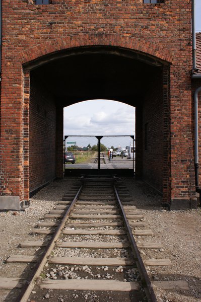 The train line entering Auschwitz II /Birkenau camp