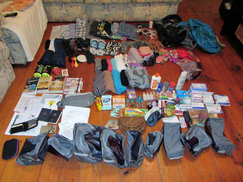 contents of backpacks
