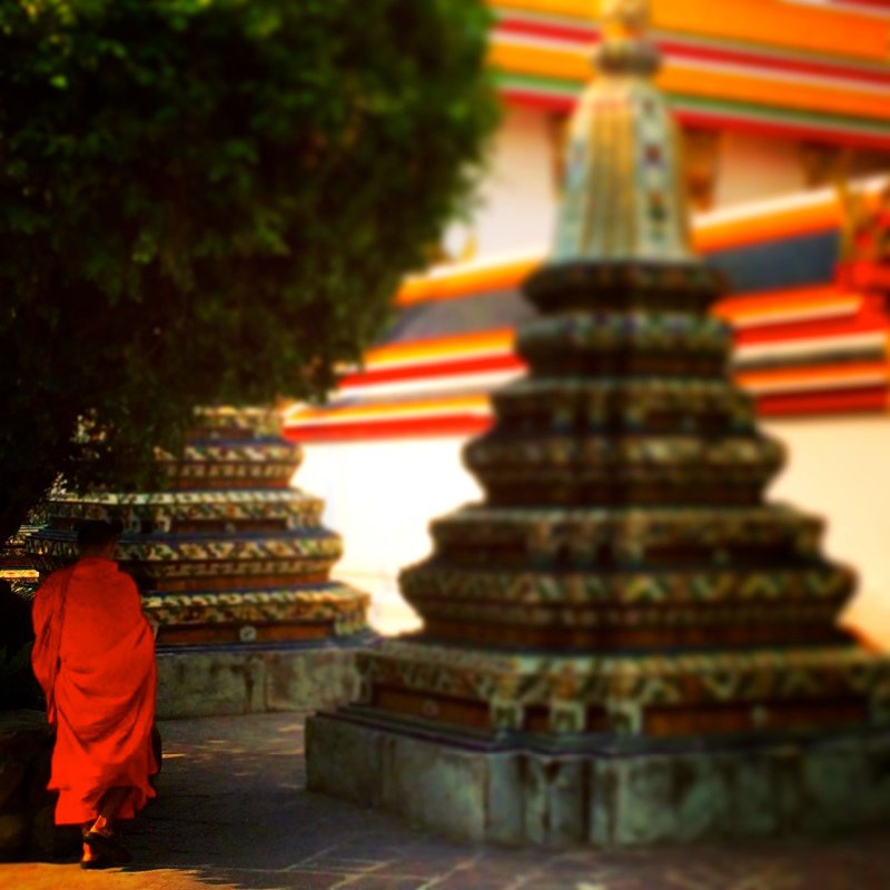 Lone Monk in the Grand Palace grounds