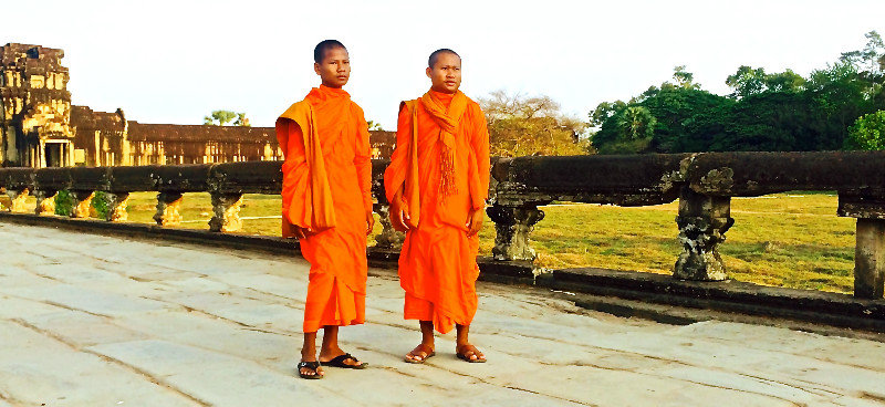 posing monks