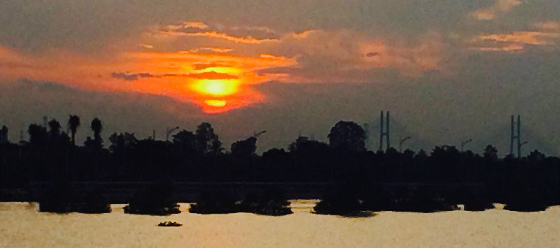 sunset across the mekong