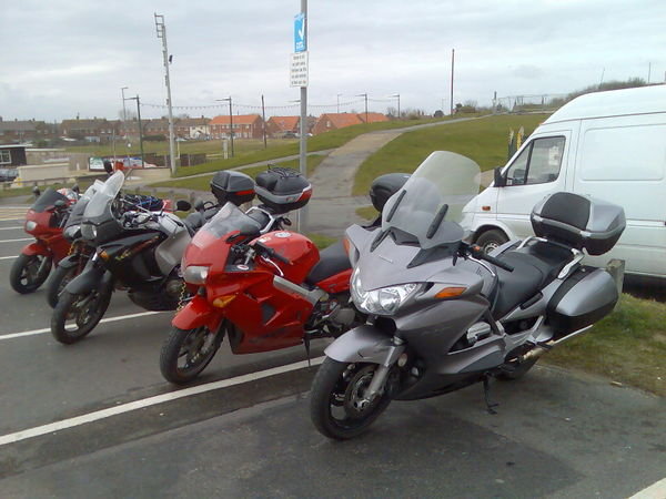 The 5 bikes parked in Mablethorpe