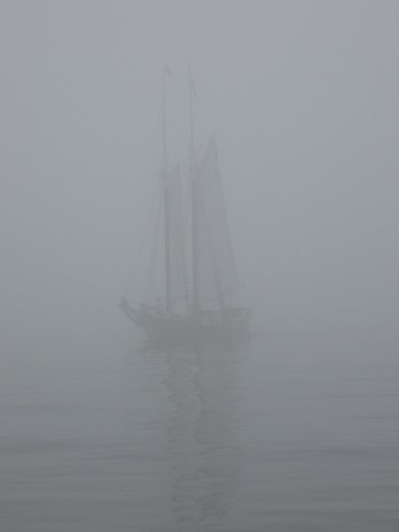 Schooner in the Fog
