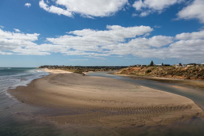 The mouth of the Onkaparinga River