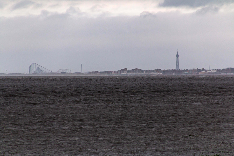 Blackpool Tower and Pleasure Beach in the distance