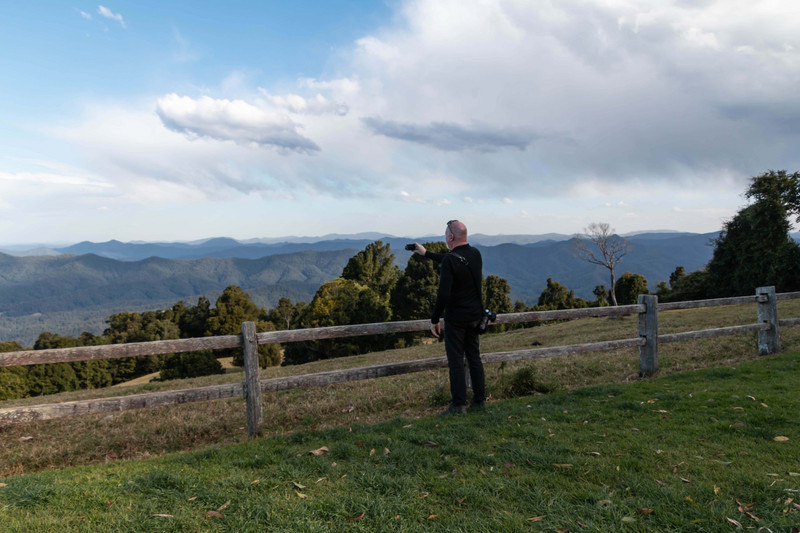 Bernie taking a panoramic shot at Griffith’s Lookout