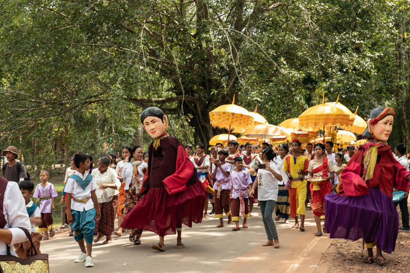 Buddhist procession through Angkor Thom