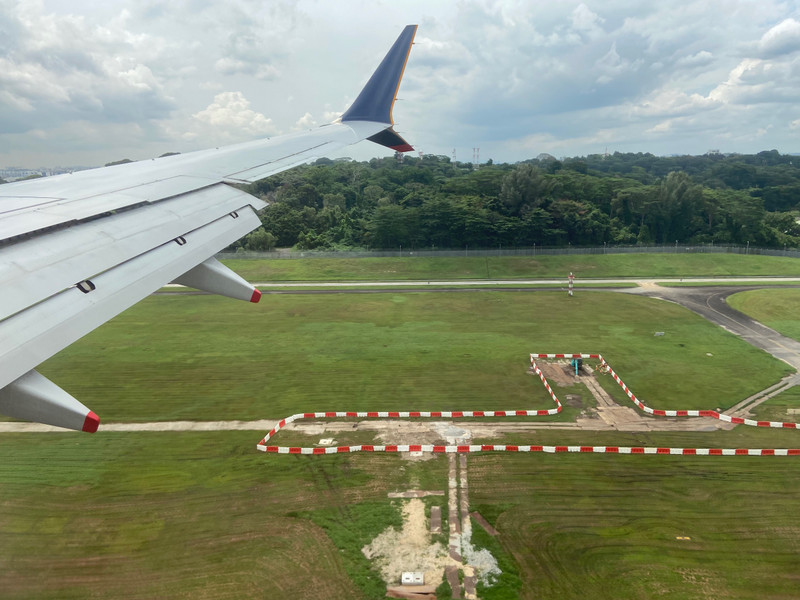 About to land at Changi Airport