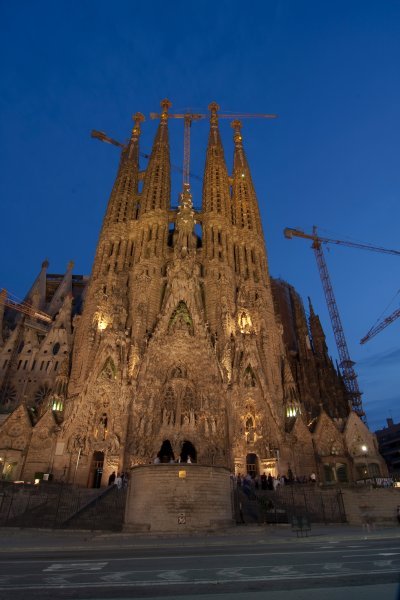 Nativity Facade at night