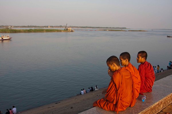 Monks at the rivers edge