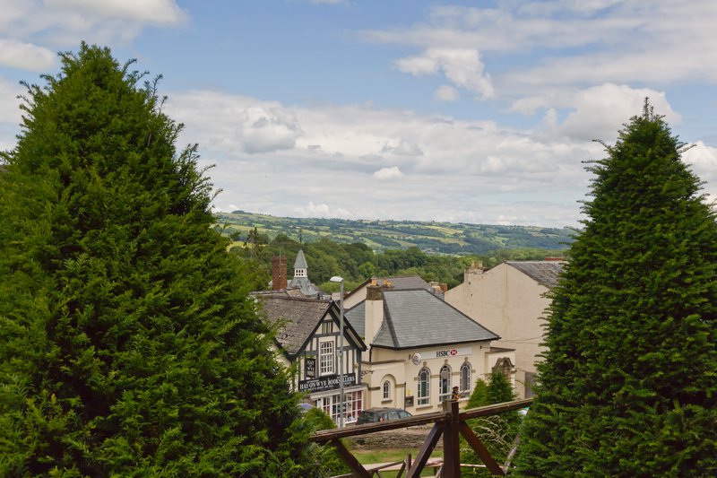 View from the Old Castle Bookshop, Hay-on-Wye