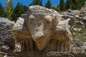Bull figurehead at the Bouleuterion