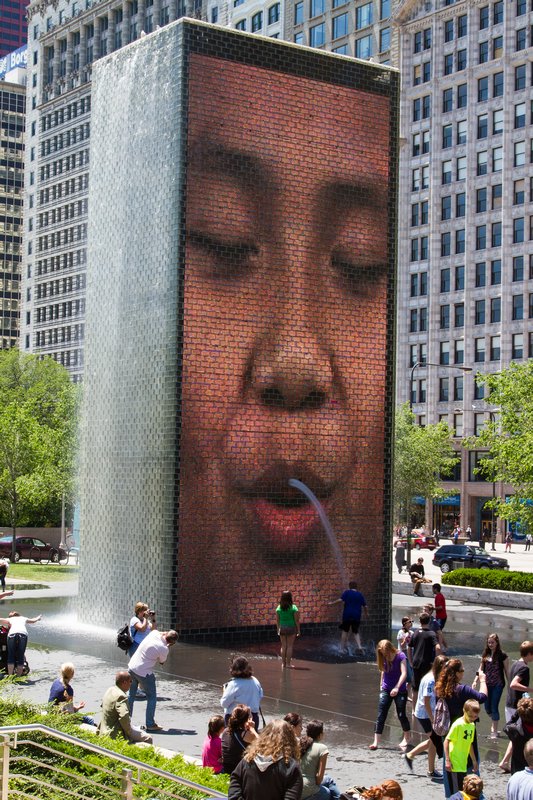 Crown Fountain spitting! | Photo