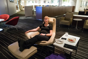 Comfy in Qantas Club