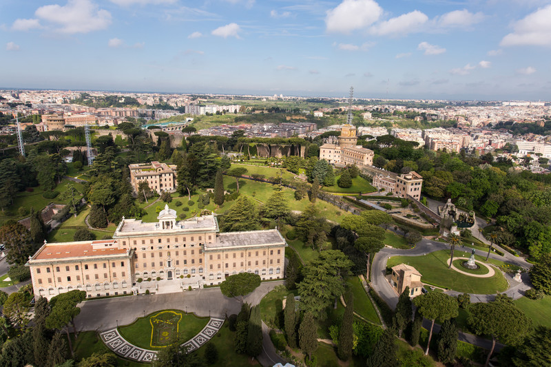 Overlooking the Vatican gardens