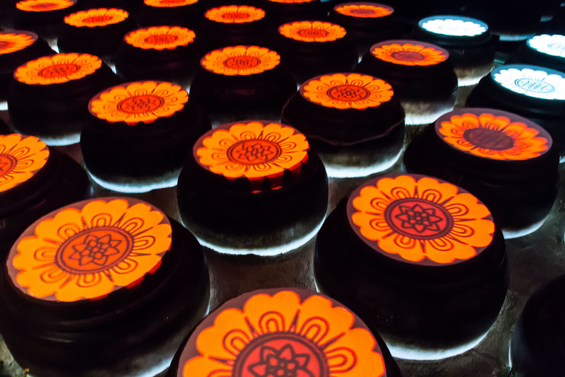 Korean light show on kimchi jars