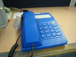 my old school blue phone at work