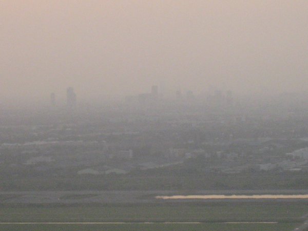 hazy skyline