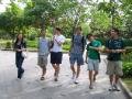 Walking with group