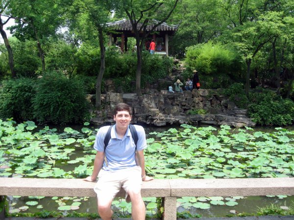 Sitting on Bench in garden