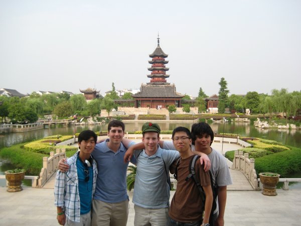Group shot with Pan Men Pagoda in background