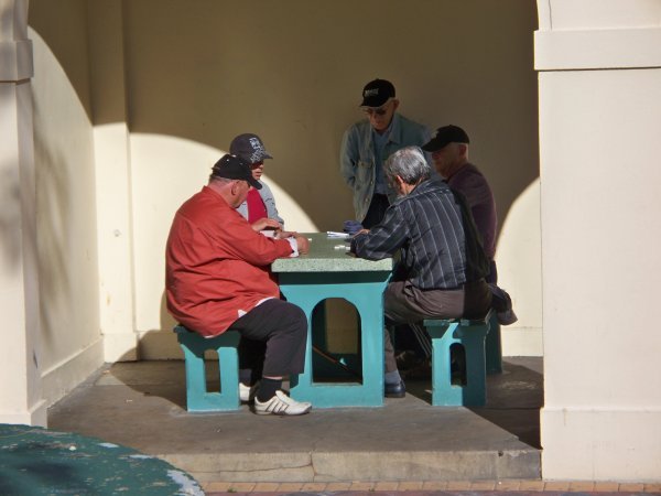 the old boys playing dominoes