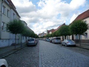 Typical street of little town of East Germany
