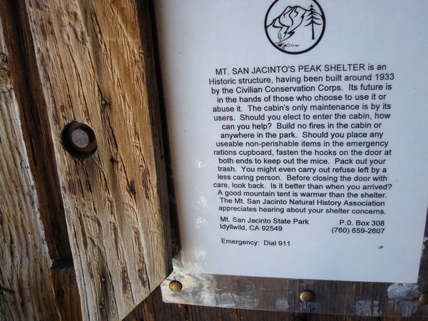 The note on the hut