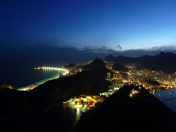 Ipanema by night from Sugar Loaf