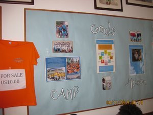 A display board at the Dream Project main office