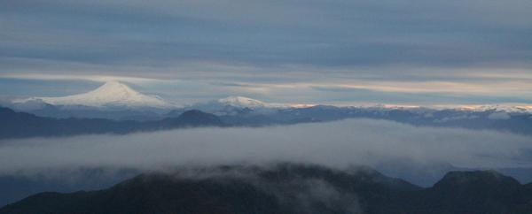 Sunrise view from Villarrica Volcano