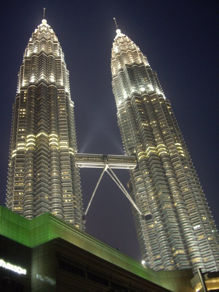 Towers at night