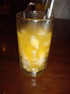 Fresh orange and coconut drink