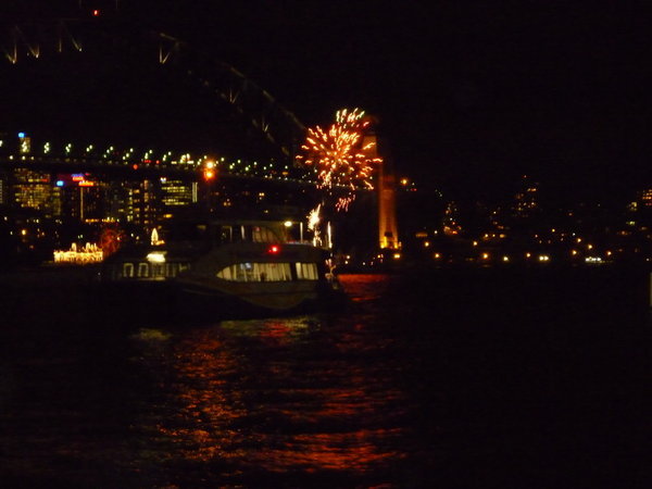 Fireworks by the bridge