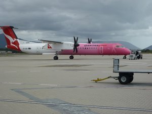 A pink plane