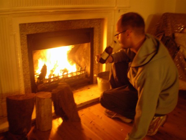 Shane looks at fire