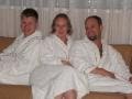 Hanging out in our bathrobes