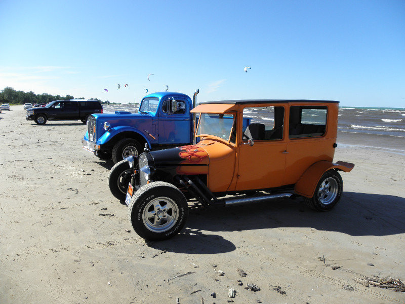 Old cars on the beach