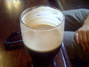A beautifully poured pint of Guinness