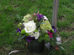 Wedding bouquets decorated the beautiful garden