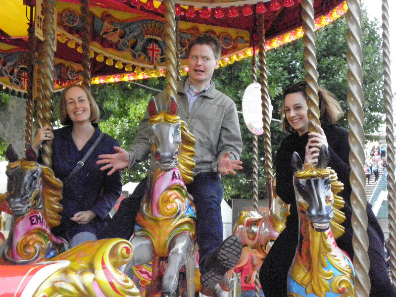 Treated Odin and Ewa to a carousel ride on the South Bank!