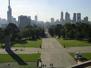 View from the Shrine of Remembrance back to the City
