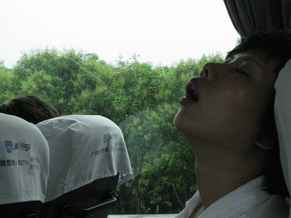 Chinese local snoring on a bus