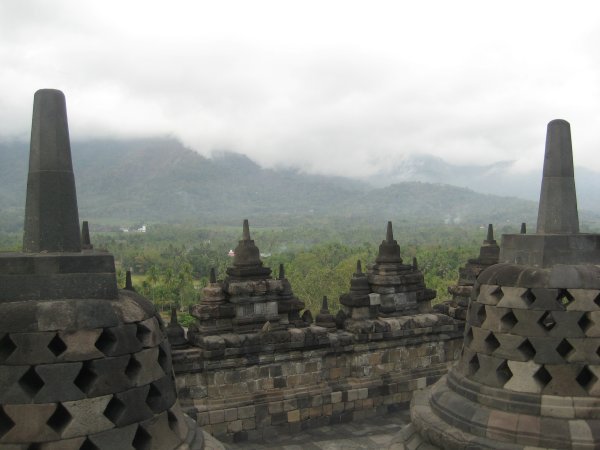 The view from Borobudur Temple