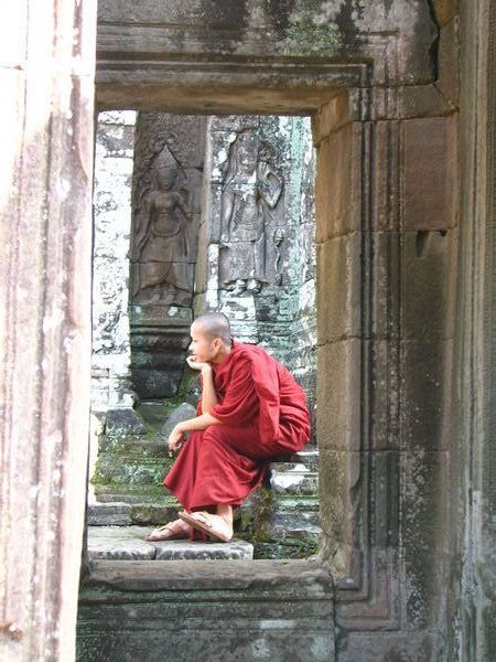 Contemplating monk